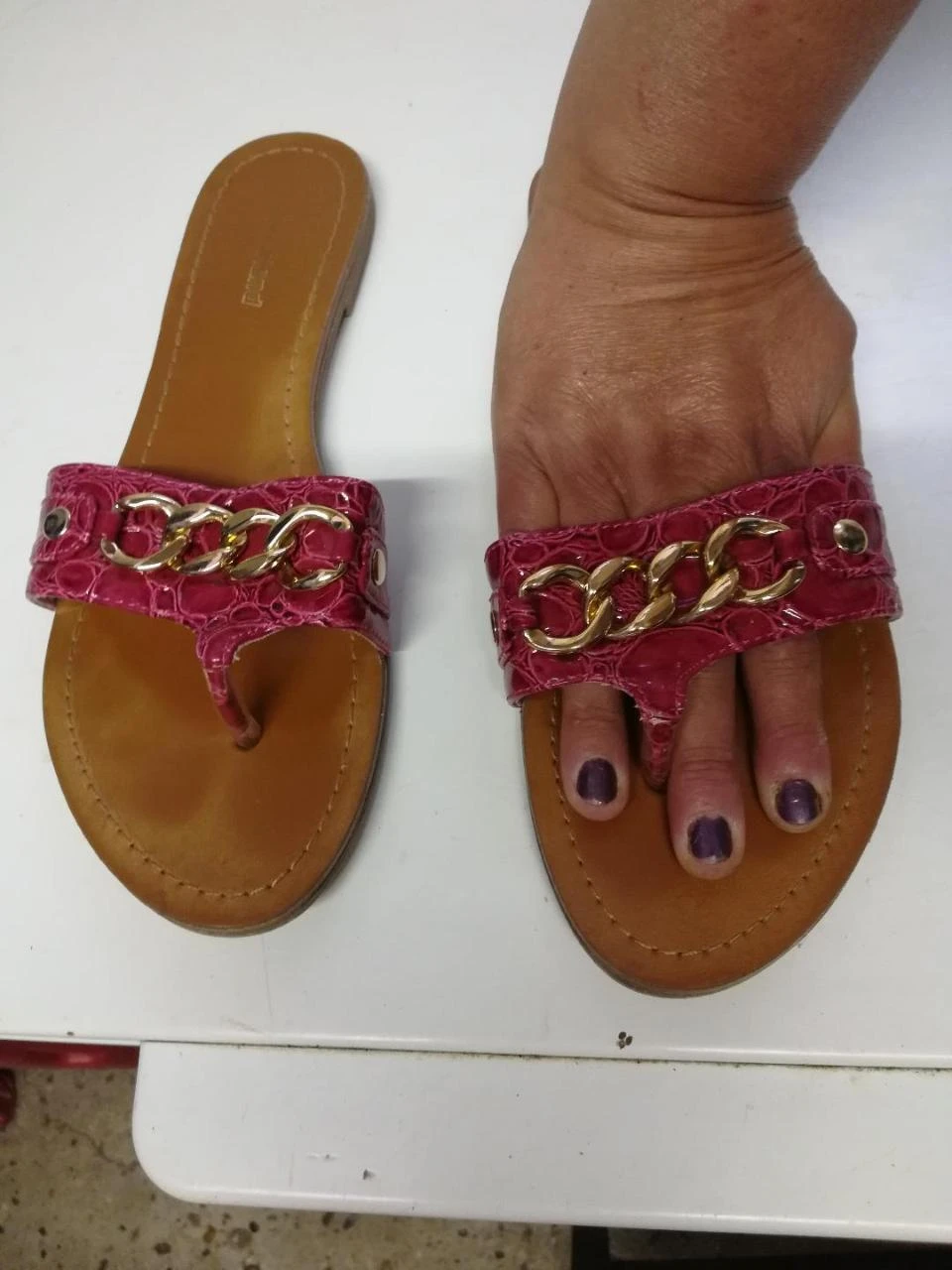 Fuchsia sandalen met ges maat 39 (interieure imperfecties) – photo 14